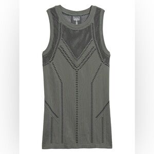 Athleta Oxygen Two Toned Athletic Tank in Olive Green